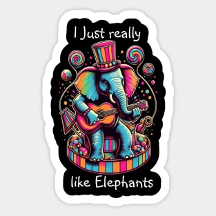 Harmonious Elephant: Guitar Jam Session Sticker